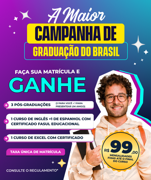 Graduação EAD Início imediato + 4 Cursos de Pós Grátis + 5 Cursos Livres Grátis + Matrícula Grátis